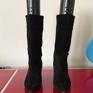 IRO Black Suede Mid-Calf Women's Heeled Boots